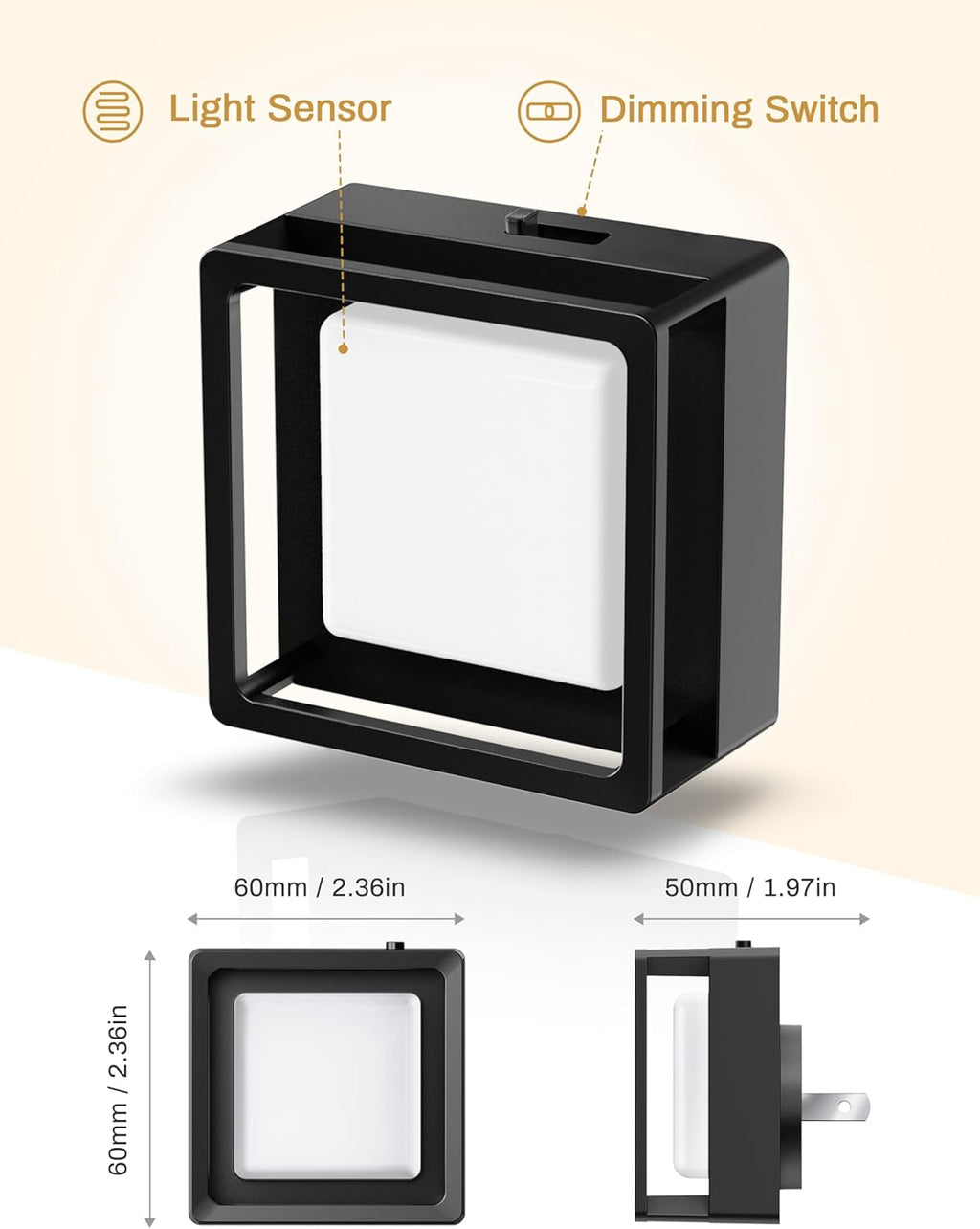LED Night Light, Night Lights Plug Into Wall [2 Pack] with Dusk-to-Dawn Sensor